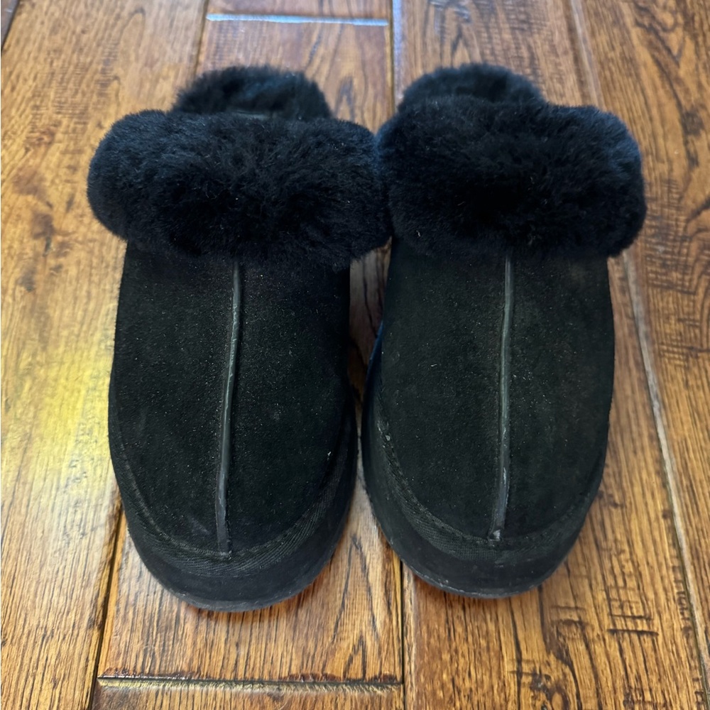UGG Black Suede Slippers